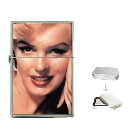 Zippo LOOK-ALIKE -  Marilyn Monroe Metal Chrome Flip Top Lighter with Gift Tin Box