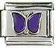 Italian Charms - Fits All 9mm Modular Bracelets - Enamel -  PURPLE BUTTERFLY (BL)