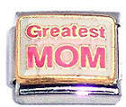 Italian Charms - Fits All 9mm Modular Bracelets - Enamel -  GREATEST MOM (T)