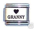 Italian Charms - Fits All 9mm Modular Bracelets - LASER - HEART GRANNY