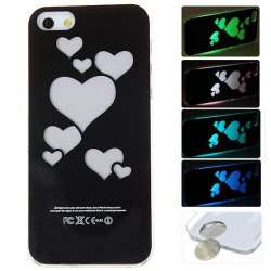 SENSE Flashing LED Hearts Pattern Hard Back Cover for iPhone 5 - O.C