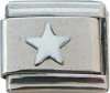 Italian Charms - Fits All 9mm Modular Bracelets - Enamel -  PLAIN SILVER STAR (NOT WHITE) (Z)