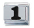 Italian Charms - Fits All 9mm Modular Bracelets - BLACK NUMBER - 1