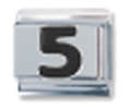 Italian Charms - Fits All 9mm Modular Bracelets - BLACK NUMBER - 5