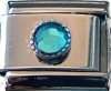 Italian Charms 9mm - Fits Nomination - Birthstone -MEDIUM ROUND - DECEMBER - LIGHT BLUE