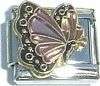 Italian Charms 9mm - Fits Nomination - Birthstone - BUTTERFLY - JUNE - LIGHT PINK