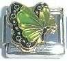 Italian Charms 9mm - Fits Nomination - Birthstone - BUTTERFLY - AUGUST - LIGHT GREEN