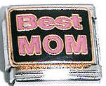 Italian Charms - Fits All 9mm Modular Bracelets - Enamel - BEST MOM (N)
