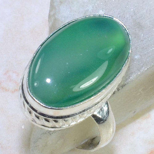AMAZING COLOUR BOTSWANA AGATE NATURAL GEMSTONE 925 SILVER RING #7