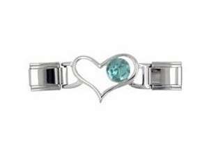 Italian Charms & Bracelets - 9mm Italian Charms Connector - BLUE DECEMBER BIRTHSTONE