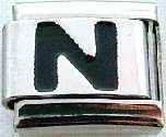 Italian Charms - Fits All 9mm Modular Bracelets - Non Laser - Letters - NON LASER BLACK N