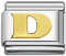 Italian Charms - Fits All 9mm Modular Bracelets - Letters - STYLE 2 GOLD D