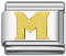 Italian Charms - Fits All 9mm Modular Bracelets - Letters - STYLE 2 GOLD M