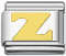 Italian Charms - Fits All 9mm Modular Bracelets - Letters - STYLE 2 GOLD Z