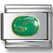 Italian Charms - Fits All 9mm Modular Bracelets - Enamel - Green Zodiac - PISCES