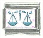 Italian Charms - Fits All 9mm Modular Bracelets - Enamel - Zodiac - LIBRA