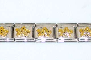 Italian Charms - Fits All 9mm Modular Bracelets - Enamel - GOLD STAR FISH