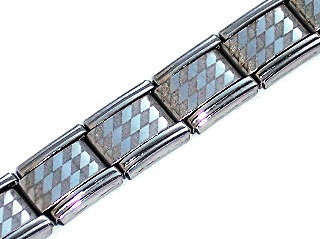 Italian Charms & Bracelets - 9mm SILVER ZIG ZAG Starter Bracelet - 18 Links