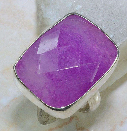 100% NATURAL EARTH MINED PINK SAPPHIRE PRECIOUS GEMSTONE 925 SILVER RING #7.5