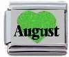 Italian Charms - Fits Nomination - Enamel - Birthstone - GLITTER HEART AUGUST