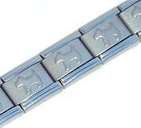 Italian Charms & Bracelets - 9mm (as Nomination) MATTE Starter Bracelet with A DOG - 18 Links