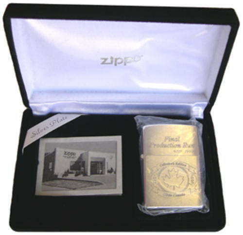LIMITED EDITION ZIPPO 2003 CANADA FINAL PRODUCTION RUN - SILVER PLATED - LTD TO 25,000 - NO. 20108