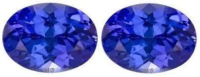 THE VAULT Offers A PAIR of EXCEPTIONAL 100% Natural AAA+ TANZANITE - Blue Violet - 1.09tcw - IF