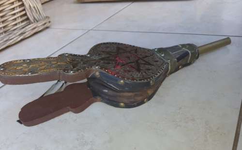 Vintage Brass, Leather and Wood Fireplace Bellows - Working