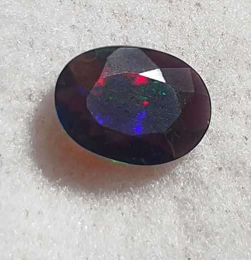 "ULTRA RARE" Untreated 1.21ct Natural Faceted BLACK OPAL with Play of Colour - READ BELOW
