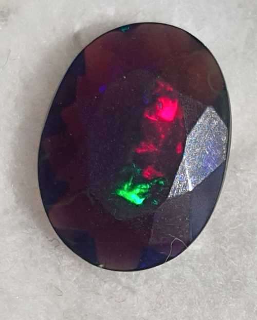 "ULTRA RARE" Untreated 1.21ct Natural Faceted BLACK OPAL with Play of Colour - READ BELOW