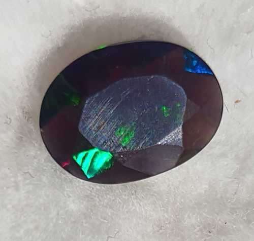 "ULTRA RARE" Untreated 1.21ct Natural Faceted BLACK OPAL with Play of Colour - READ BELOW