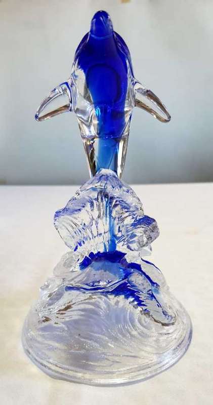 Incredible French Glass Dolphin in the Style of Cristal D'Arques