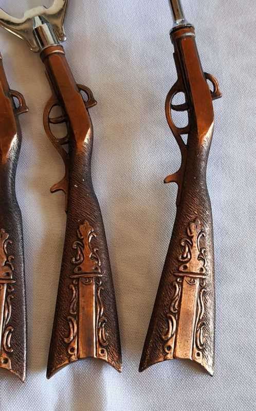 Very Unusual set of "Copper Shotgun Handle" Bar Items