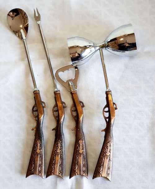 Very Unusual set of "Copper Shotgun Handle" Bar Items