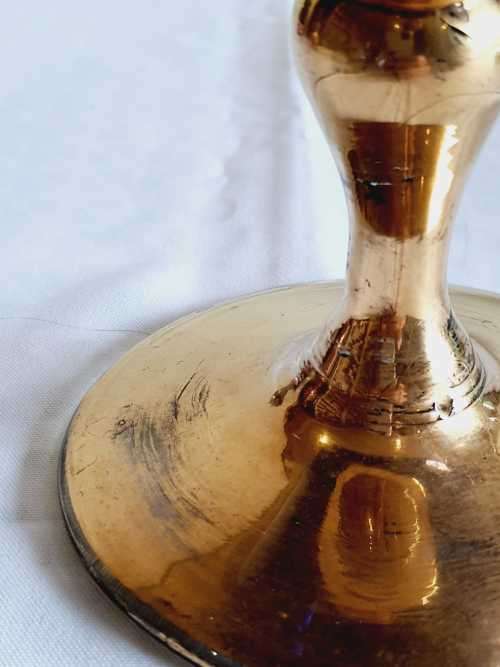 Exquisite Large Bohemian Hand Painted Venetian Cobalt Blue Goblet - Gilt and Tiny Raised Flowers