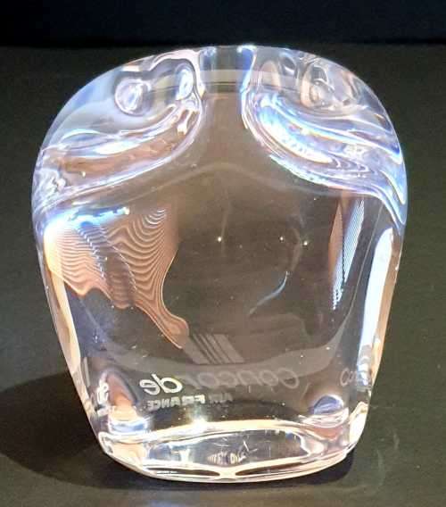 Rare Air France Concorde 1st Class Gift - Portieux Crystal Owl Paperweight - Grows in Value