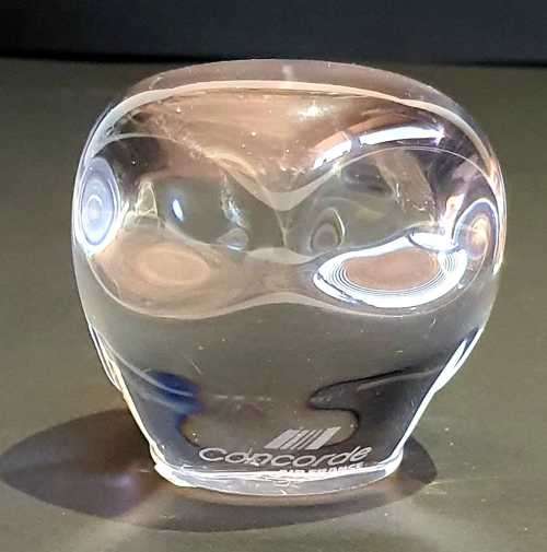 Rare Air France Concorde 1st Class Gift - Portieux Crystal Owl Paperweight - Grows in Value