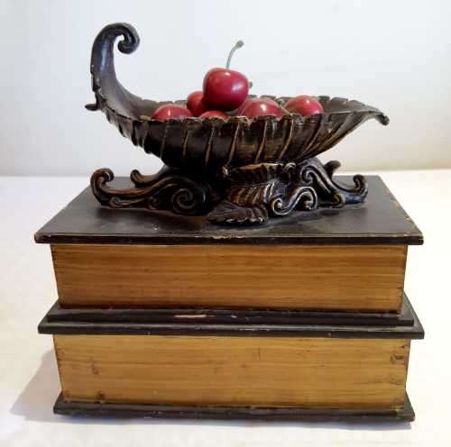 Exceptional Jewelry/Trinket Box - 2 Drawers with Decorative Bowl and Cherries on Top - Stunning!!!