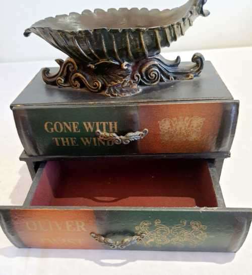 Exceptional Jewelry/Trinket Box - 2 Drawers with Decorative Bowl and Cherries on Top - Stunning!!!