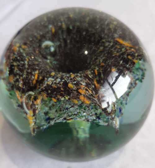 Glass Paperweight with 3 different multicolour explosions and Bubbles - Stunner!!