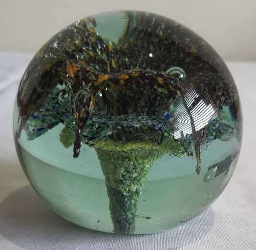 Glass Paperweight with 3 different multicolour explosions and Bubbles - Stunner!!
