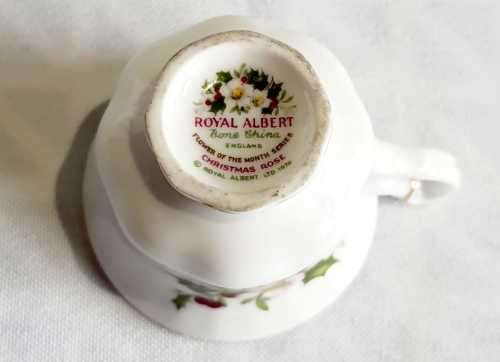 c.70`s Royal Albert Miniature Duo Flower of the Month Series Decembers Christmas Rose - Marked