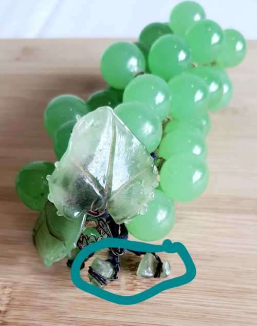 Spectacular Vintage Hand Blown Bunch of Murano Green Grapes
