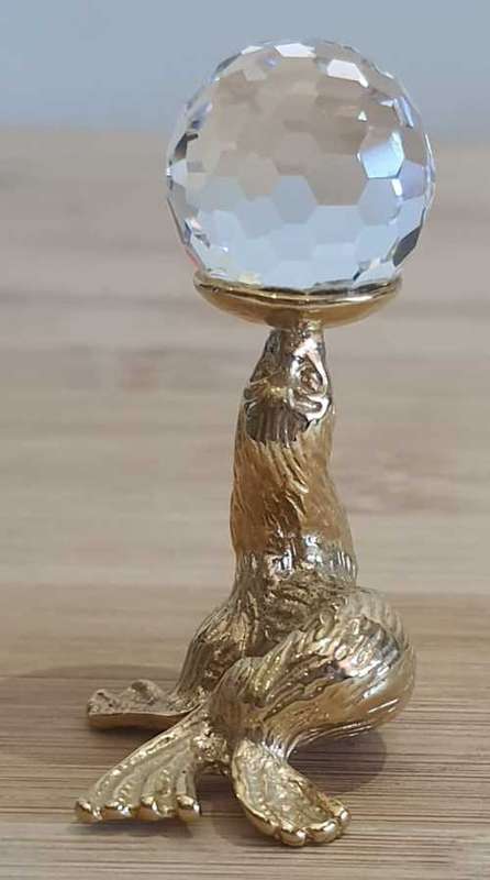 Exceptional Gold Plated and Austrian Crystal Seal