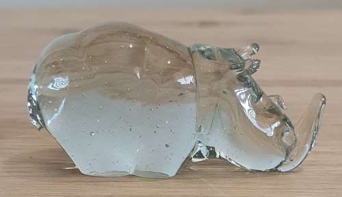 Ngwenya Swaziland - Hand Blown Recycled Glass - Baby Rhino