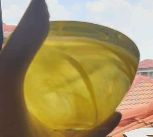 Hand Blown Yellow Kosta Boda Swirls Tea Light Holder - Marked