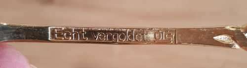4 Gold Plated Spoons Marked `ECHT VERGOLDET` with Stunning Rose Design - Think they are Dutch