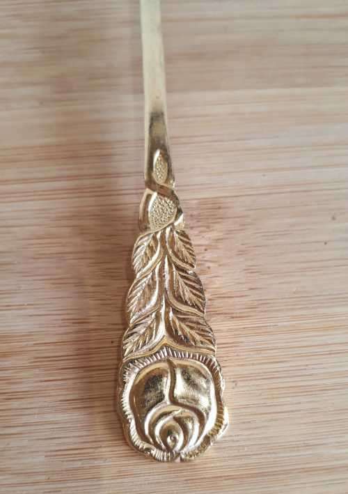 4 Gold Plated Spoons Marked `ECHT VERGOLDET` with Stunning Rose Design - Think they are Dutch
