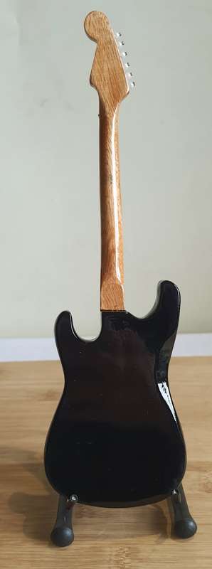 Highly Detailed 27cm Wooden Pink Floyd Guitar on Stand - Even the Strings Move