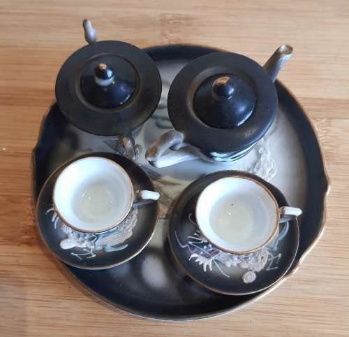 Closing Down - ULTRA RARE Vintage Japanese Blue Eyed Moriage Dragonware 9pc Miniature Tea Set